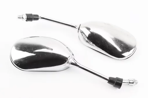 УЦЕНКА Зеркала к-кт DIO- хром "капли", м10 "компакт" (под покраску, есть царапины, см. фото), FIX-354679