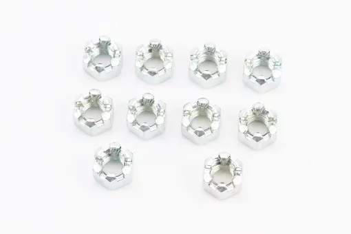 Гайка М8x1,25 корончатая 8 цб DIN935, к-кт 10шт, FIX-704059