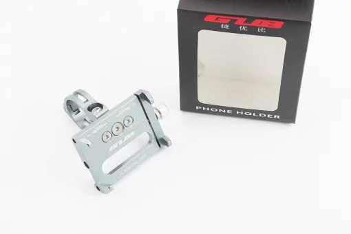 Держатель телефона на руль алюминиевый, ширина 50-100мм регулируемая, серый G-85, FIX-409599