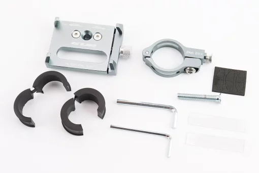 Держатель телефона на руль алюминиевый, ширина 50-100мм регулируемая, серый G-85, FIX-409599