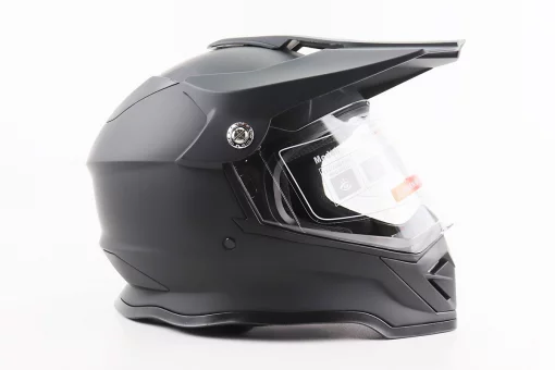 Шлем кроссовый/эндуро/АТV со стеклом BLD-819-7 S (55-56см), ЧЕРНЫЙ матовый, FIX-206650