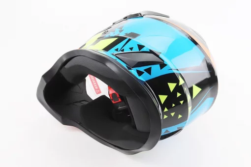 Шлем кроссовый/эндуро/АТV со стеклом BLD-819-7 L (59-60см), ЧЕРНЫЙ/ЖЕЛТО-СИНИЙ, FIX-206651