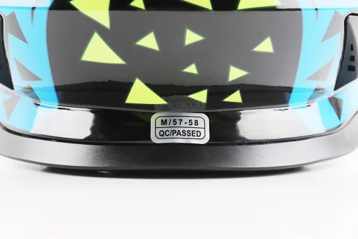 Шлем кроссовый/эндуро/АТV со стеклом BLD-819-7 М (57-58см), ЧЕРНЫЙ/ЖЕЛТО-СИНИЙ, FIX-206652