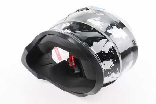 Шлем кроссовый/эндуро/АТV со стеклом BLD-819-7 L (59-60см), ЧЕРНЫЙ/СЕРО-СИНИЙ, FIX-206654