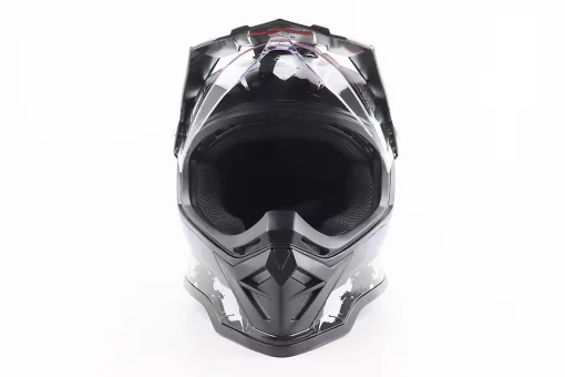 Шлем кроссовый/эндуро/АТV со стеклом BLD-819-7 L (59-60см), ЧЕРНЫЙ/СЕРО-СИНИЙ, FIX-206654