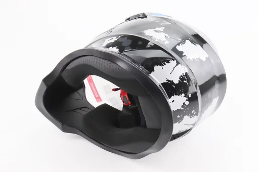 Шолом кросовий/ендуро/АТV зі склом BLD-819-7 М (57-58см), ЧОРНИЙ/СІРО-СИНІЙ, FIX-206655