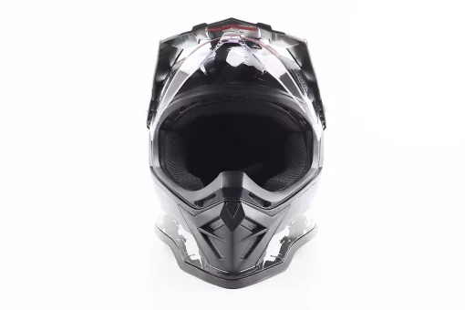 Шолом кросовий/ендуро/АТV зі склом BLD-819-7 М (57-58см), ЧОРНИЙ/СІРО-СИНІЙ, FIX-206655