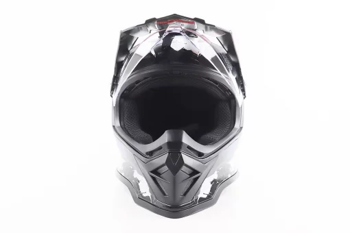 Шолом кросовий/ендуро/АТV зі склом BLD-819-7 S (55-56см), ЧОРНИЙ/СІРО-СИНІЙ, FIX-206656