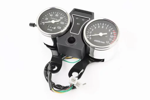 Спидометр в сборе "двойной" 120 км/ч тахометр электронный (узкое крепление, 2 фишки папа), FIX-319084