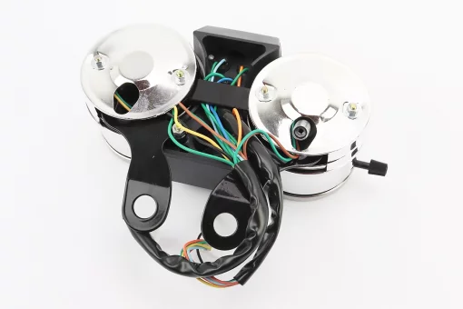 Спидометр в сборе "двойной" 120 км/ч тахометр электронный (узкое крепление, 2 фишки папа), FIX-319084