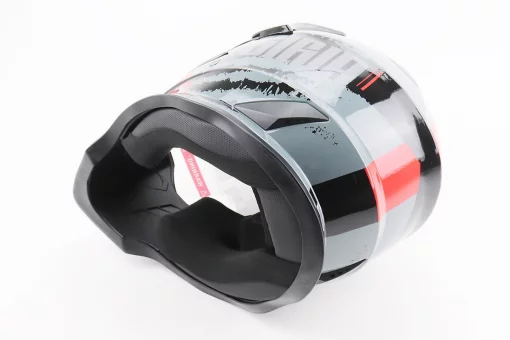 Шолом кросовий/ендуро/АТV зі склом BLD-819-7 L (59-60см), ЧОРНИЙ/СІРО-ЧЕРВОНИЙ, FIX-206657