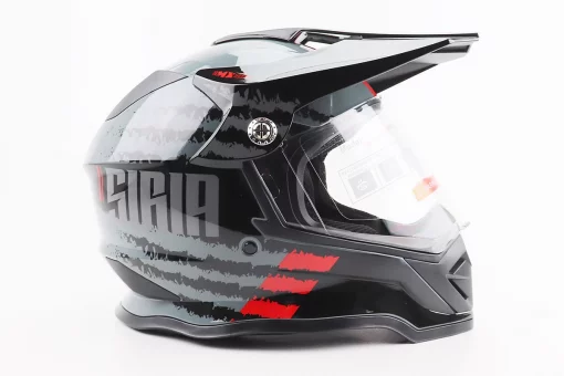 Шолом кросовий/ендуро/АТV зі склом BLD-819-7 L (59-60см), ЧОРНИЙ/СІРО-ЧЕРВОНИЙ, FIX-206657