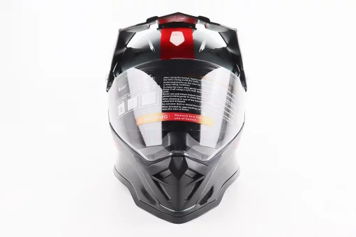 Шолом кросовий/ендуро/АТV зі склом BLD-819-7 L (59-60см), ЧОРНИЙ/СІРО-ЧЕРВОНИЙ, FIX-206657