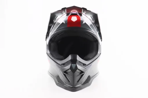 Шолом кросовий/ендуро/АТV зі склом BLD-819-7 L (59-60см), ЧОРНИЙ/СІРО-ЧЕРВОНИЙ, FIX-206657