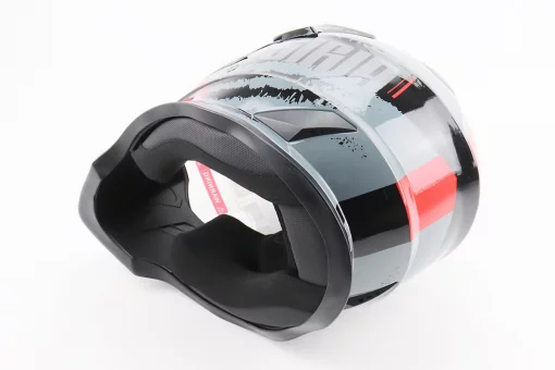 Шлем кроссовый/эндуро/АТV со стеклом BLD-819-7 М (57-58см), ЧЕРНЫЙ/СЕРО-КРАСНЫЙ, FIX-206658