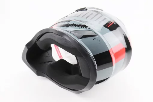 Шолом кросовий/ендуро/АТV зі склом BLD-819-7 S (55-56см), ЧОРНИЙ/СІРО-ЧЕРВОНИЙ, FIX-206659