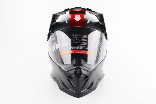 Шолом кросовий/ендуро/АТV зі склом BLD-819-7 S (55-56см), ЧОРНИЙ/СІРО-ЧЕРВОНИЙ, FIX-206659