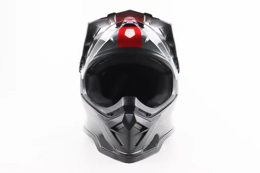 Шолом кросовий/ендуро/АТV зі склом BLD-819-7 S (55-56см), ЧОРНИЙ/СІРО-ЧЕРВОНИЙ, FIX-206659