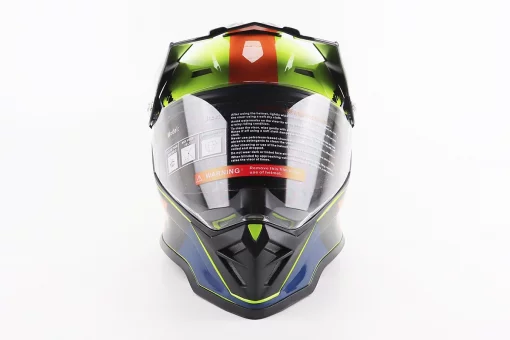 Шлем кроссовый/эндуро/АТV со стеклом BLD-819-7 L (59-60см), ЧЕРНЫЙ/ЖЕЛТО-ОРАНЖЕВЫЙ, FIX-206660