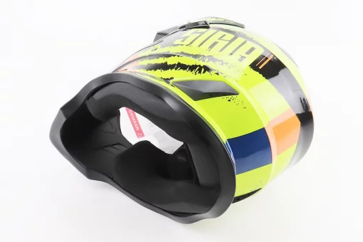 Шлем кроссовый/эндуро/АТV со стеклом BLD-819-7 М (57-58см), ЧЕРНЫЙ/ЖЕЛТО-ОРАНЖЕВЫЙ, FIX-206661