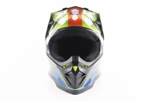 Шлем кроссовый/эндуро/АТV со стеклом BLD-819-7 М (57-58см), ЧЕРНЫЙ/ЖЕЛТО-ОРАНЖЕВЫЙ, FIX-206661