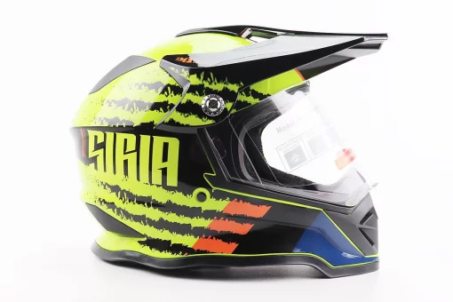 Шлем кроссовый/эндуро/АТV со стеклом BLD-819-7 S (55-56см), ЧЕРНЫЙ/ЖЕЛТО-ОРАНЖЕВЫЙ, FIX-206662