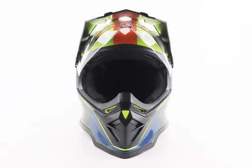 Шлем кроссовый/эндуро/АТV со стеклом BLD-819-7 S (55-56см), ЧЕРНЫЙ/ЖЕЛТО-ОРАНЖЕВЫЙ, FIX-206662