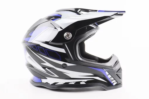 Шолом кросовий/ендуро/АТV BLD-819-7 L (59-60см), ЧОРНО-СИНІЙ, FIX-206663