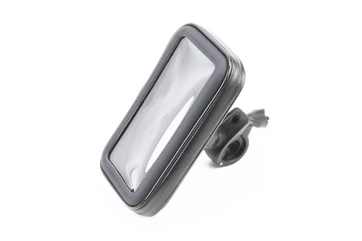 УЦЕНКА Держатель-чехол телефона (L) 155х85х30мм на руль, сенсорная пленка, влагозащитный, быстросъёмный, (слабое крепление