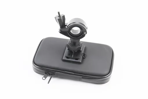 УЦЕНКА Держатель-чехол телефона (L) 155х85х30мм на руль, сенсорная пленка, влагозащитный, быстросъёмный, (слабое крепление