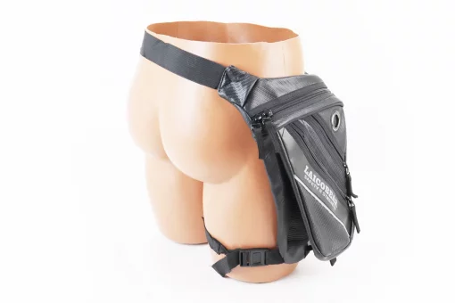 Мото сумка набедренная 25x29х6см, Чёрная, FIX-355053