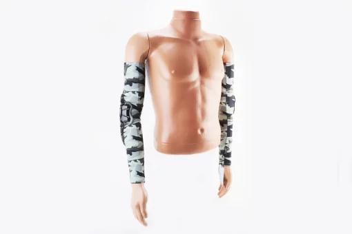 Налокотники защитные (пластик) с камуфляжным солнце защитным рукавом к-кт 2шт, Чёрные, FIX-355078