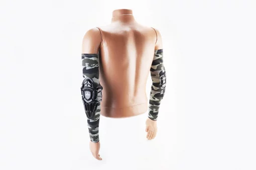 Налокотники защитные (пластик) с камуфляжным солнце защитным рукавом к-кт 2шт, Чёрные, FIX-355078