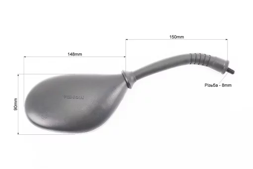 Зеркала к-кт DIO- черные "капли", м8 "длинная ножка в чехле резиновом" (ССС - знак качества), FIX-998960