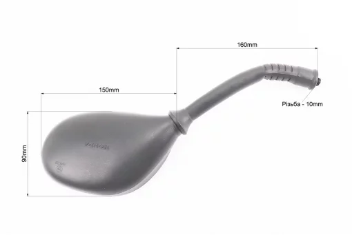 Зеркала к-кт DIO- черные "капли", м10 "длинная ножка в чехле резиновом", FIX-998961