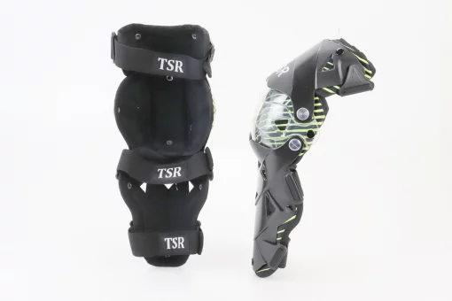 Наколенники защитные (колено+голень) к-кт 2шт, Чёрно-Зелёные, FIX-355095