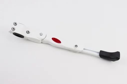 Подножка боковая задняя телескопическая для 24"- 26", крепление за перо рамы, алюминиевая, белая HS-001, FIX-409741