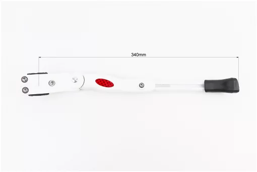 Подножка боковая задняя телескопическая для 24"- 26", крепление за перо рамы, алюминиевая, белая HS-001, FIX-409741
