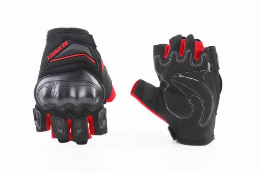 Перчатки мотоциклетные без пальцев M-Чёрно-Красные, тип 2, FIX-355107