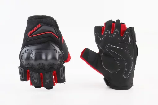 Перчатки мотоциклетные без пальцев XL-Чёрно-Красные, тип 2, FIX-355108