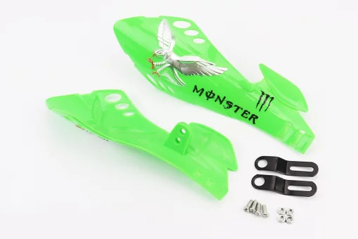 Захист для рук лів., прав. к-кт 2шт "MONSTER ENERGY" ЗЕЛЕНИЙ тип2, FIX-337033