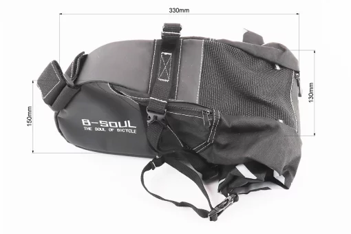 Сумка під сидіння (Bikepacking) 12L, кріпл. швидкознімне, чорно-сіра, FIX-409760