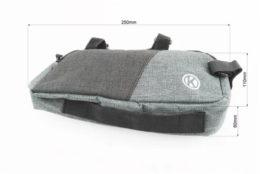Сумка на раму 250х110х60мм, крепл. на липучке, серо-чёрная, FIX-409778
