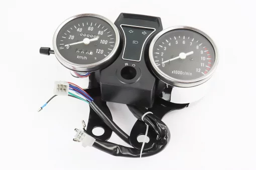 Спідометр у зборі "подвійний" 120 км/год тахометр електронний (вузьке кріплення, фішки мама-тато), FIX-319381