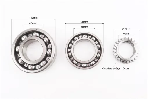 Колінвал R180NM +підшипники+шестерня Тип 1, FIX-998923