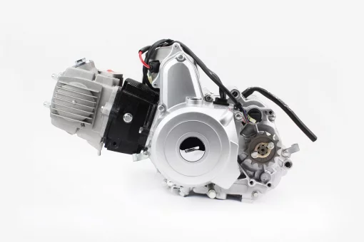 Двигатель мопедный в сборе 110куб (Delta) - "механика" + карбюратор, коммутатор, катушка, реле: поворотов, стартера, напряжения,