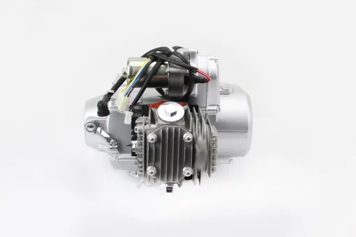 Двигатель мопедный в сборе 110куб (Delta) - "механика" + карбюратор, коммутатор, катушка, реле: поворотов, стартера, напряжения,