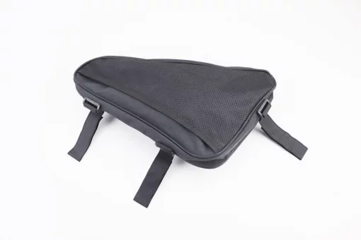 Сумка под раму треугольная 350х290х200мм, крепл. на липучке, влагозащитная, светоотражающие полосы, чёрная, FIX-409781