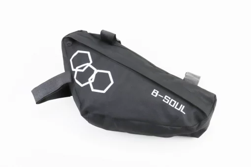 Сумка передняя под раму треугольная 280х135х60мм, крепл. на липучке, влагозащитная, чёрная, FIX-409782