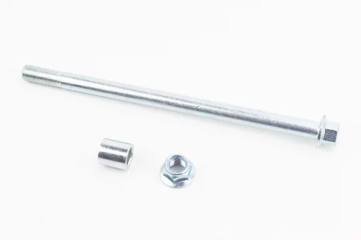 Вісь колеса переднього (під алюм. диск) d12mm; L210mm + втулка, гайка, FIX-508125